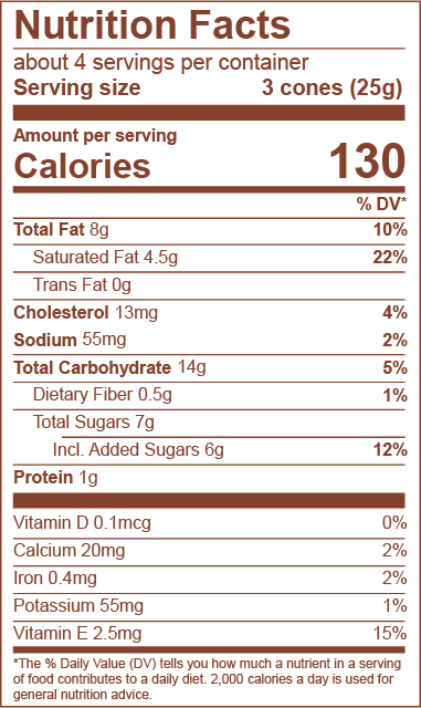Hazelnut Cocoa Shortbread nutrition facts